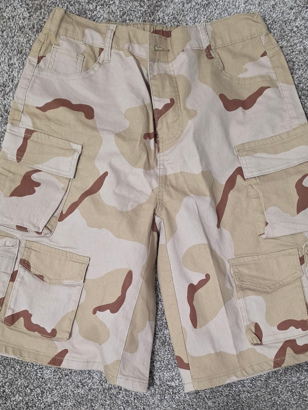 Women's Camo Cargo Shorts - Green Camo And Beige Camo - 2 Pair - Picture 2 of 5